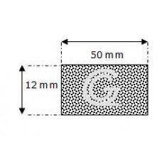 Rectangular sponge rubber cord | 12 x 50 mm| roll 25 meter